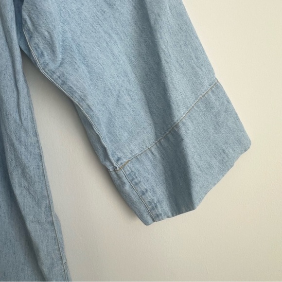 Soft Surroundings Small Rendezvous Tunic Top Light Denim Linen Chambray Pockets - Picture 12 of 12